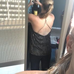 Express Black and Gold Spaghetti Strap Top